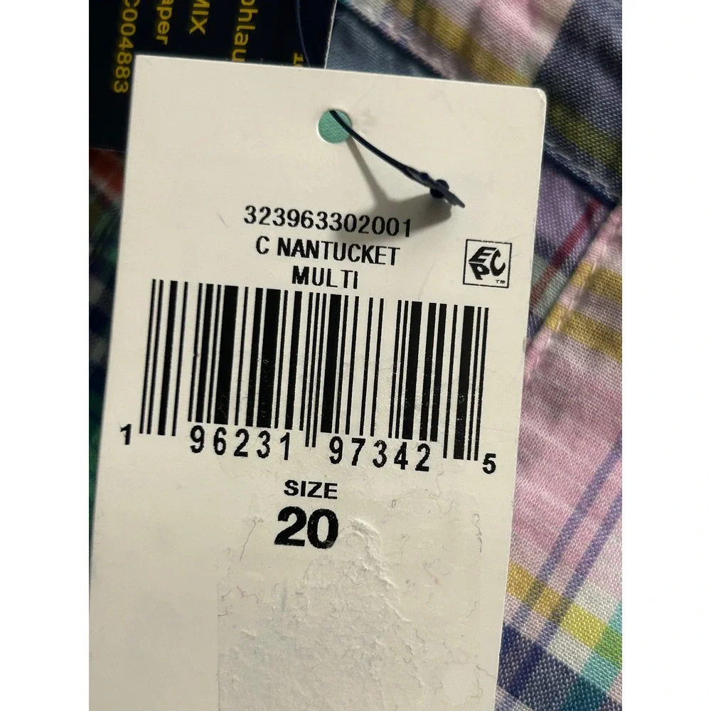 NEW Polo Ralph Lauren Boys Nantucket Patchwork Madras Plaid Shorts Size 20